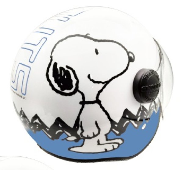 画像2: ジェットシールドヘルメット SNOOPY&Charlie Brown ブルー 57-58cm SNJ-111 AXS (2)