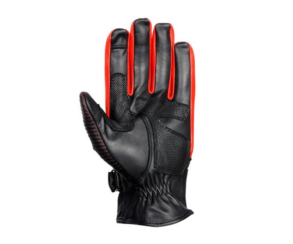 画像2: エルフ/elf シャーリングレザーグローブ バイク/メンズ ブラック/レッド Mサイズ ELG-7286 (2)