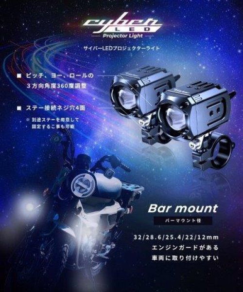 画像6: Ｃyber LEDプロジェクターライト １５ＷＸ１５Ｗ 車検対応 KDR-K11-W15 カエディア (6)